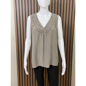 J. Jill Women's M Brown Tank 100% Silk Top Casual Beach Outdoor Minimalist Work